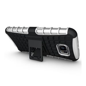 New GALAXY S6 Dual Layer Rugged Tough Shockproof Case Support (BLACK/WHITE)